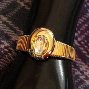 NWT Vintage Stretch Gold Tone  Watchband Rhinestone Bracelet